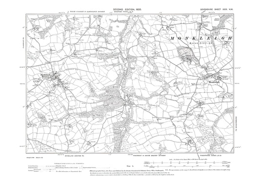 Buckland Brewer, Monkleigh, Old Map Devon 1905: 29NW