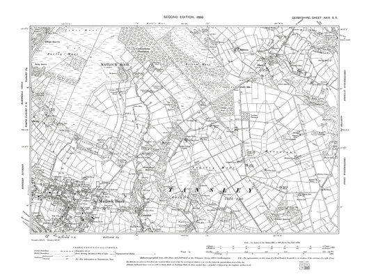 Old OS map dated 1900, showing Matlock Bank, Dimple (east), Slack in Derbyshire 29SE