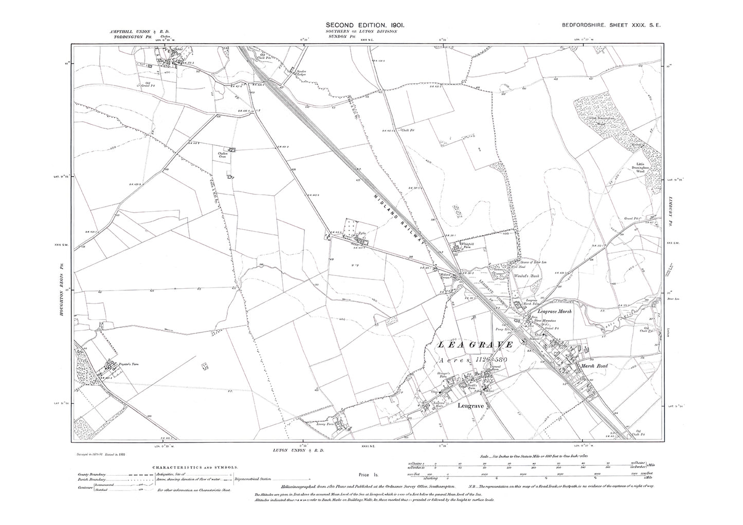 Leagrave, old map Bedfordshire 1901: 29SE