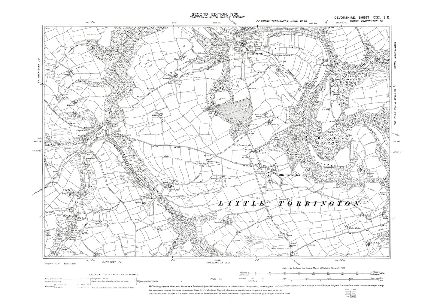 Taddiport, Little Torrington, Old Map Devon 1906: 29SE