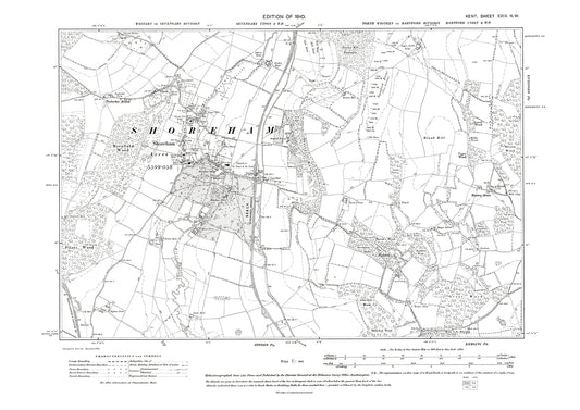 Shoreham, old map Kent 1910: 29NW