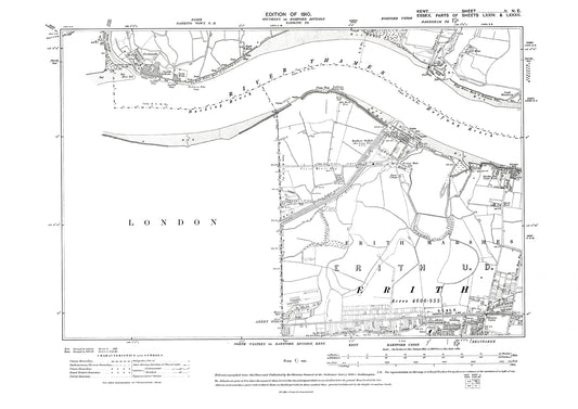 Belvedere (north), old map Kent 1907: 2NE