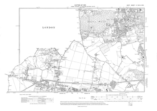 Belvedere, Lessness Heath, Welling, East Wickham, old map Kent 1910: 2SW-SE