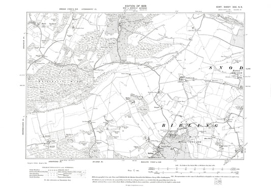 Birling, Horn Street, old map Kent 1909: 30NE