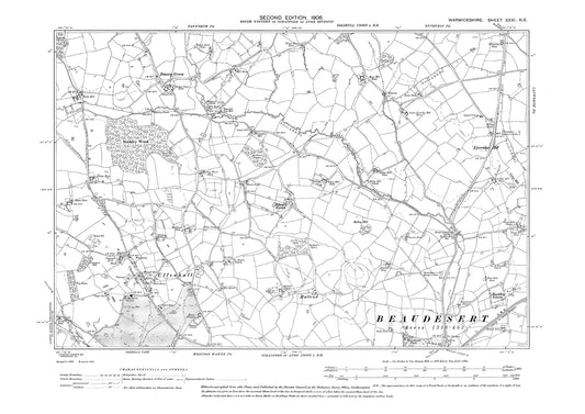 Ullenhall, Danzey Green, Liveridge Hill, Buckley Green, old map Warwickshire 1906: 31NE