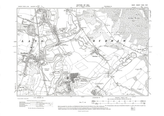 Snodland Burham, Eccles (north), old map Kent 1910: 31NW