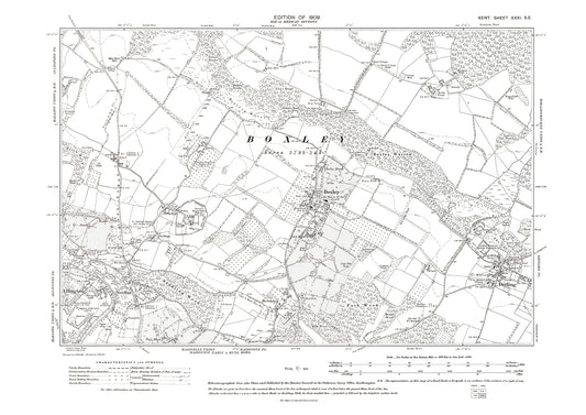 Detling, Boxley, Allington, old map Kent 1909: 31SE