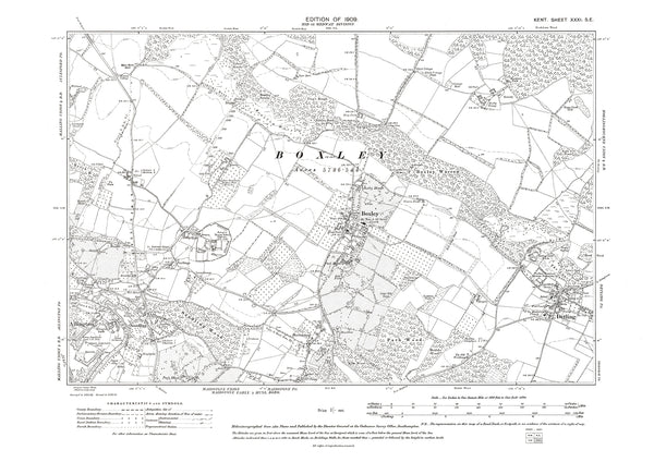 Detling, Boxley, Allington, old map Kent 1909: 31SE – Old Map Downloads