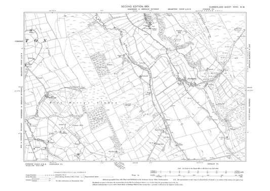 Old OS map dated 1901, showing Newbiggin in Cumberland - 32NW