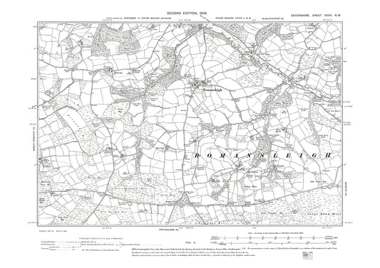 Romansleigh, Old Map Devon 1905: 32NW