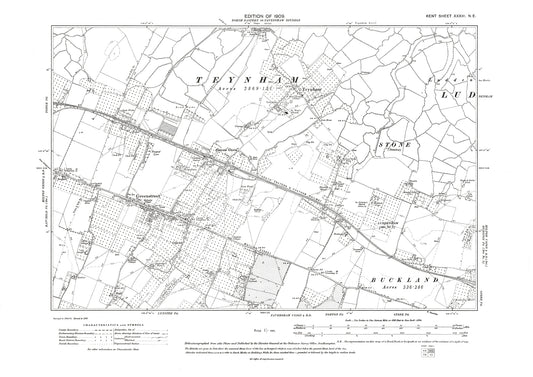 Green Street, Stone, Teynham, old map Kent 1909: 33NE