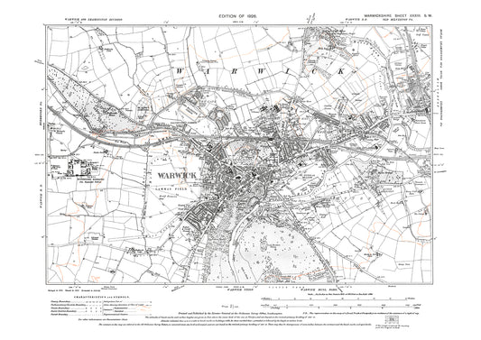 Warwick, old map Warwickshire 1926: 33SW