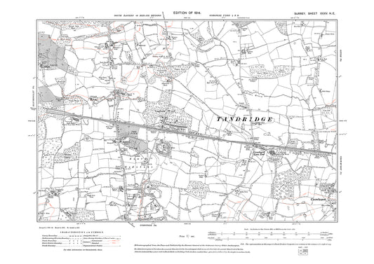 South Godstone, Crowhurst Lane End, Crowhurst (west) old map Surrey 1914: 35NE