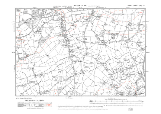 Blindley Heath, Lingfield Common old map Surrey 1914: 35SE