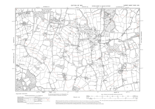 Outwood, Horne old map Surrey 1938: 35SW