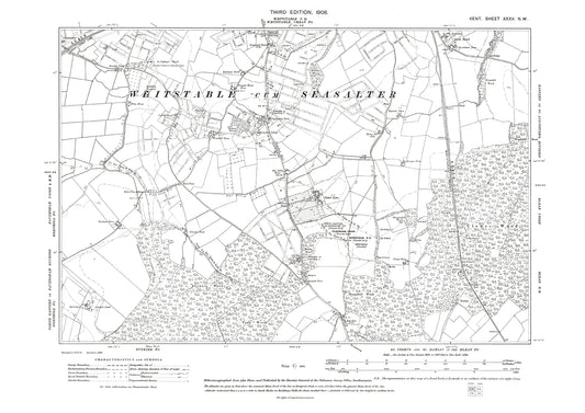 Whitstable (south), old map Kent 1908: 35NW