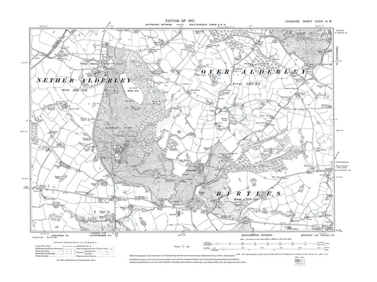 Old OS map dated 1911, showing Siddington, Capesthorne, Henbury in Cheshire 36SW