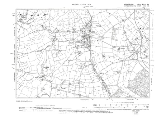 Astwood Bank, Sambourn, old map Warwickshire 1905: 36NE