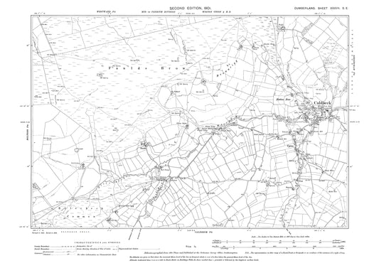 Old OS map dated 1901, showing Caldbeck in Cumberland - 37SE