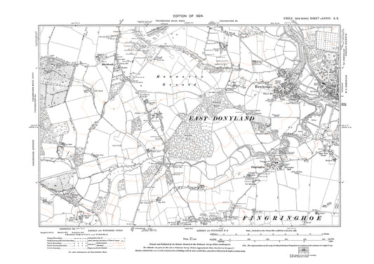 Old OS map dated 1924, showing Wivenhoe (west), Rowhedge, Fingringhoe and Blackheath in Essex - 37SE