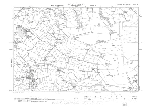 Old OS map dated 1901, showing Ireby in Cumberland - 37SW