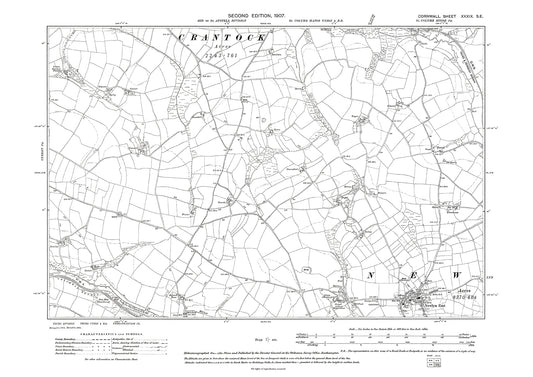 Newlyn East (north), old map Cornwall 1907: 39SE