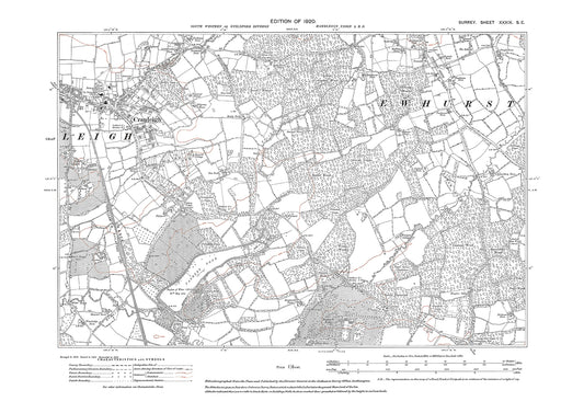 Cranleigh, Ewhurst Green old map Surrey 1920: 39SE