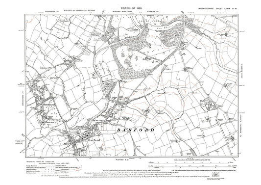 Barford, Sherbourne, old map Warwickshire 1926: 39NW