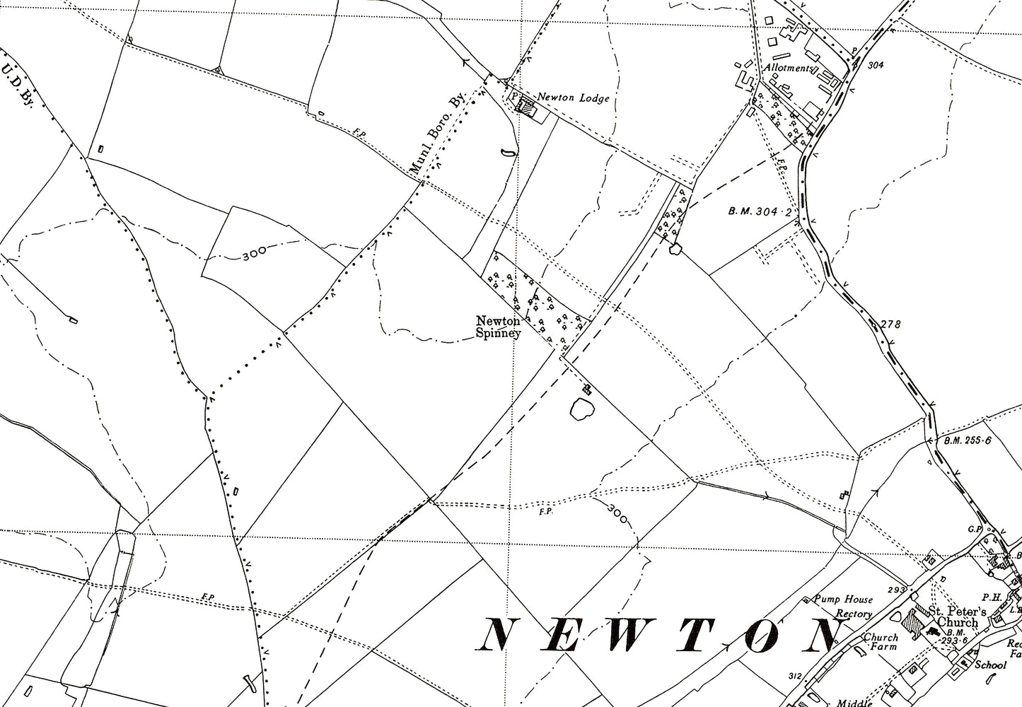 A 1950 map showing Yielden (west) in Bedfordshire - A Digital Download 0f OS 1:10560 scale map, Beds 4NW