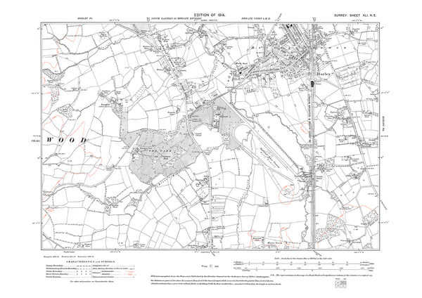 Horley Map GATWICK, Horley old map Surrey 1914: 41NE – Old Map Downloads