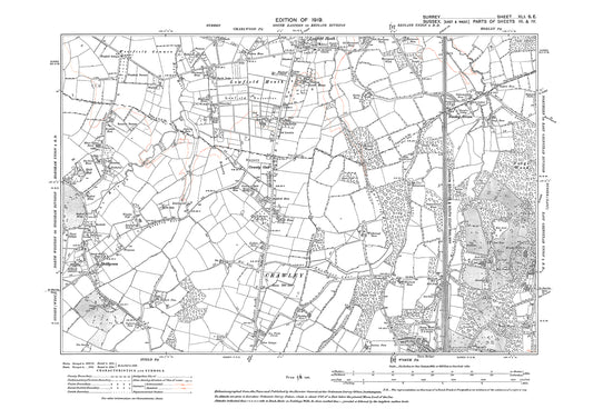 Lowfield Heath old map Surrey 1919: 41SE