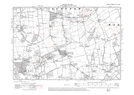 Burstow, Smallfield old map Surrey 1914: 42NW