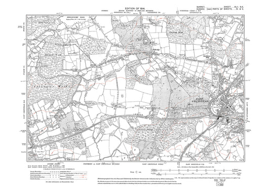 Felbridge, Baldwins Hill old map Surrey 1914: 42SE