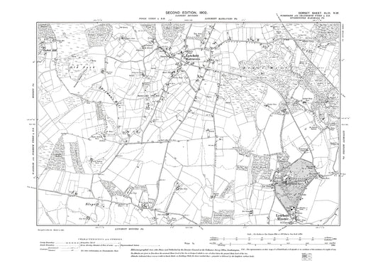 Old OS map dated 1902, showing Lytchett Matravers, Lytchett Minster in Dorset - 43NW