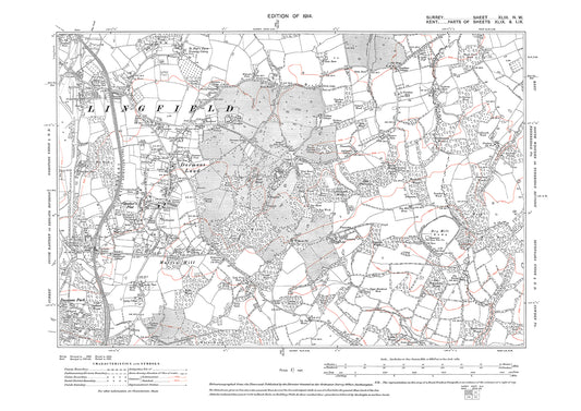 Lingfield (south), Dormans Land, Mutton Hill old map Surrey 1914: 43NW