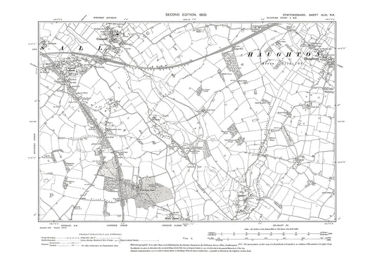 Haughton, Gnosall, Apeton, old map Staffs 1902: 43NE