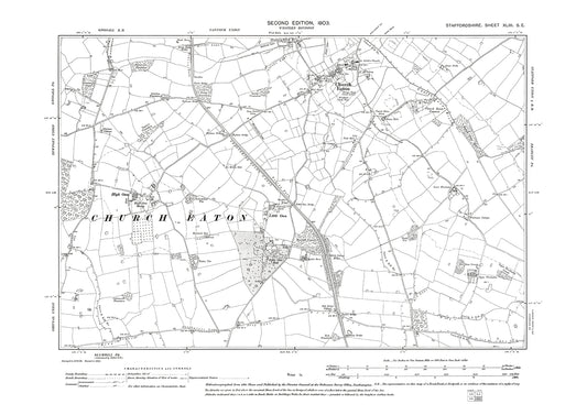 Church Eaton, High and Little Onn, old map Staffs 1903: 43SE