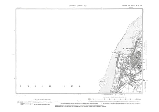 Old OS map dated 1901, showing Maryport in Cumberland - 44NE