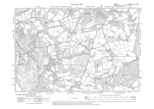 Haslemere (east), Ramsnest Common old map Surrey 1920: 45SW