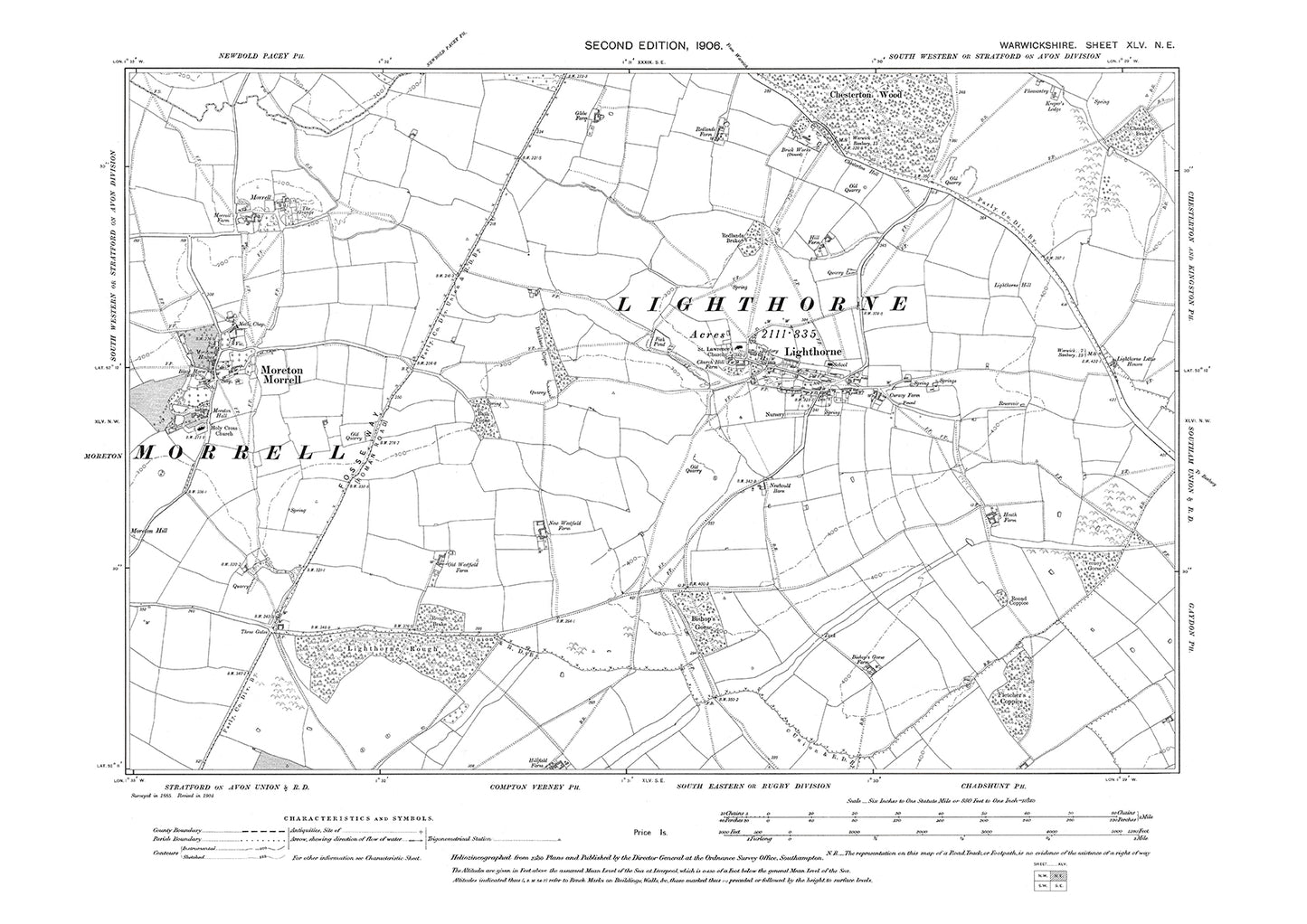 Lighthorne, Moreton Morrell, old map Warwickshire 1906: 45NE – Old Map ...