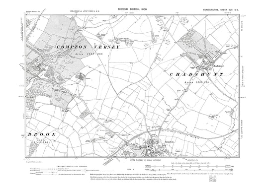 Compton Verney, Chadshunt, Kineton (north), old map Warwickshire 1906: 45SE