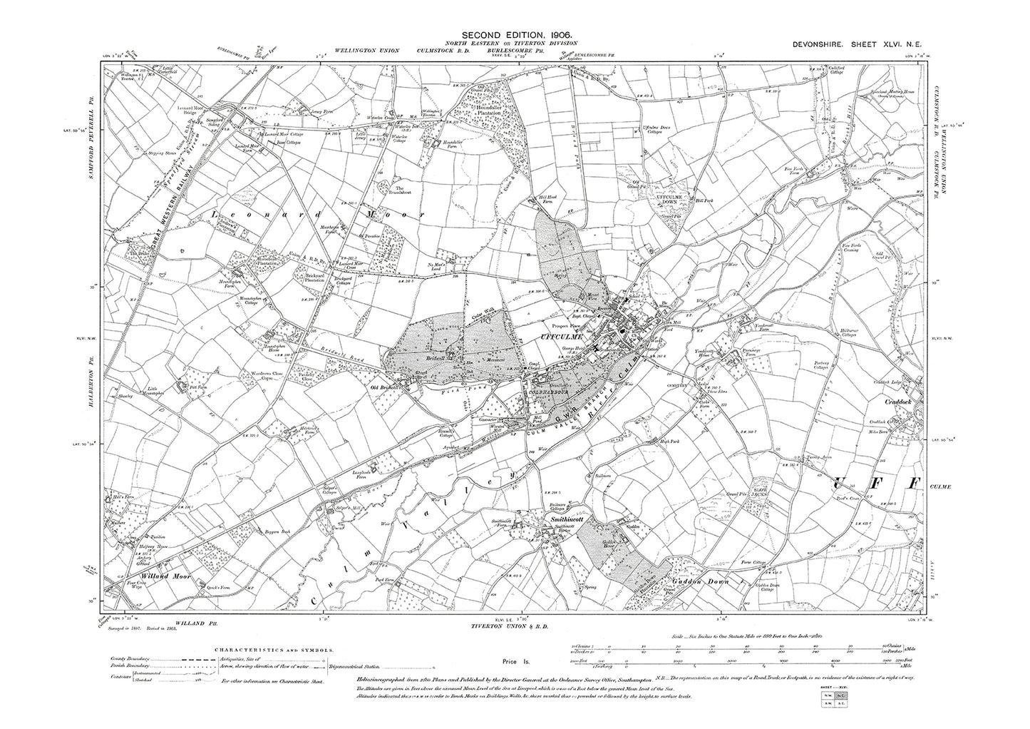 Uffculme, Old Map Devon 1906: 46NE