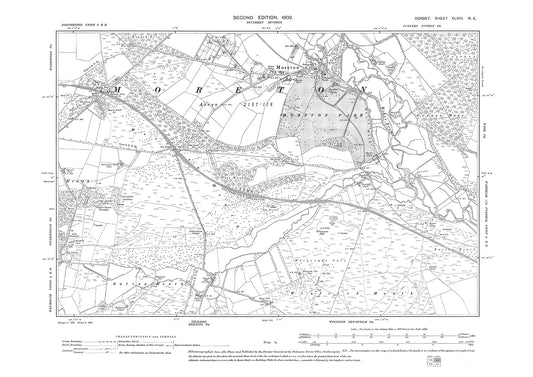 Old OS map dated 1903, showing Moreton in Dorset - 48NE