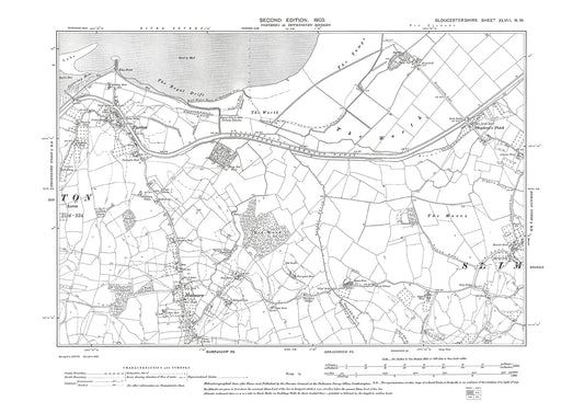 Old OS map dated 1903, showing Purton, Halmore in Gloucestershire - 48NW