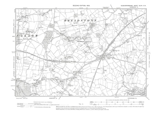 Old OS map dated 1903, showing Stinchcombe, Breadstone in Gloucestershire - 48SW