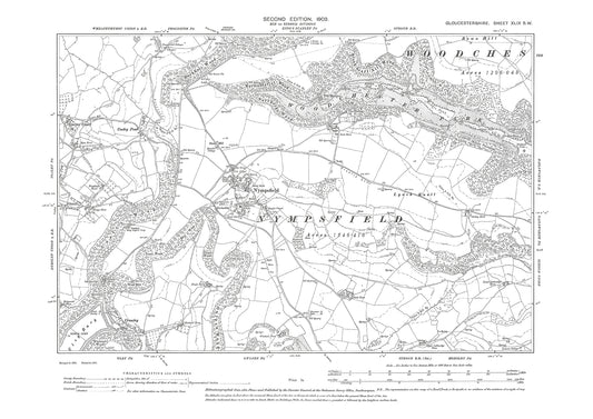 Old OS map dated 1903, showing Nympsfield in Gloucestershire - 49SW
