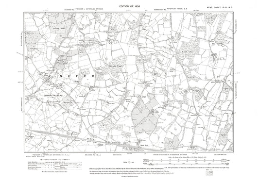 Hever, old map Kent 1909: 49NE