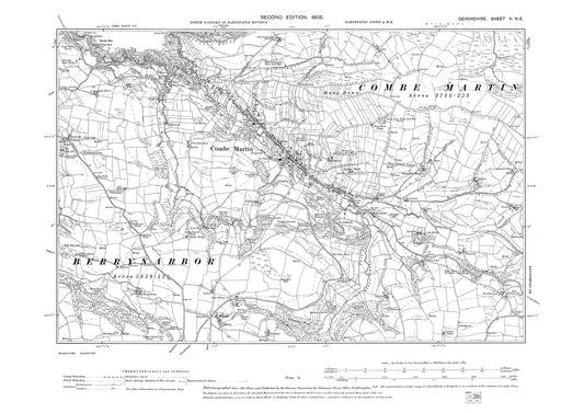 Combe Martin, Old Map Devon 1905: 5NE