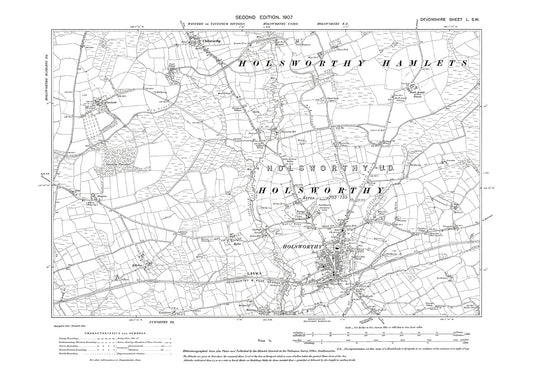 Holsworthy, Chilsworthy, Old Map Devon 1907: 50SW