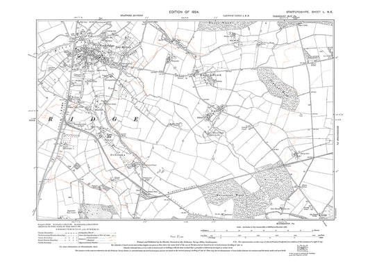 Penkridge, Quarry Heath, old map Staffs 1924: 50NE